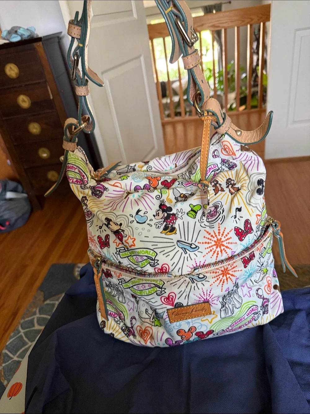 Dooney & Bourke White Multi Disney Print Hobo Bag
